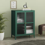 [en. casa] Bufet sideboard Säkylä verde pin cu sticla striata, 84x64x35 cm (88825125) Comoda