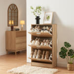 [en. casa] Pantofar Sykkylven cu 3 clapete, 103x60x24 cm, stejar Sonoma (88503916) Pantofar