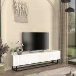 [en. casa] Comoda TV Verpsboga alba cu front 3D si cadru metalic, 180 cm (90433282)