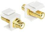 Delock Преобразувател, Delock, RCA щепсел/F гнездо, Бяло/Златно (1982594) (1982594)