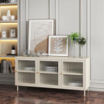 [en. casa] Comoda TV Lindau din otel, crem, 120x40x59 cm, 3 usi (84582680)