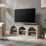 [en. casa] Comoda TV Trorhun gri 140x38x48 cm cu 6 compartimente deschise (89302872)
