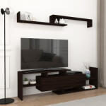 [en. casa] Comoda TV Liksefte cu raft de perete, 154x28x42 cm, neagra (88850198)