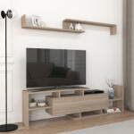[en. casa] Comoda TV Liksefte cu etajera de perete, decor stejar, 154 cm (88850196)