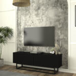 [en. casa] Comoda TV Verpsboga 135 cm, neagra, cu front 3D si 2 usi (90433288)