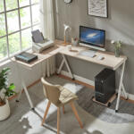 [en. casa] Birou de colt în L Tarielarg cu suport PC, aspect stejar, 158x120x75 cm (88506717)