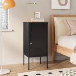 [en. casa] Noptiera metalica neagra Hausjärvi 82x35x35 cm cu usa încuiabila (86194197)