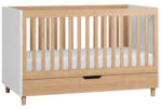 VOX Simple átalakítható 70x140-es babaágy, kiságy ágyneműtartóval szülői ágy mellé-Oak