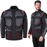  Férfi motoros kabát W-TEC Burdys Evo fekete-szürke-piros 3XL