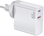 Makki Универсално зарядно за стена Charger Wall GaN - USB Type-C/A 65W White - MAKKI-GN65W1A1C (MAKKI-GN65W1A1C) - Allstore