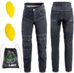  Férfi motoros farmer W-TEC Biterillo Evo, sztreccs panelek, rugalmas anyag, hálós bélés, aramidszál erősítés fekete XXL, meghosszabbított hossz