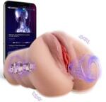 XISE Masturbator Pussy Sora, Control Aplicatie Mobila, 7 Moduri de Vibratii si Impingere, Material Superskin, USB Magnetic, 23 cm