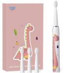 JTF Set 2 x Periuta Dinti Electrica Copii, JTF Sonic, Roz, J20C, 4 Capete Periuta, Cablu Incarcare (AMS-2xSMT-1377)