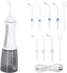 Adler Irigator oral Irigator bucal fără fir, 5 programe, 150 PSI, 10 capete, rezervor 350 ml, USB-C, Alb (AD 2185) Irigator oral