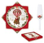 Easy Life-Nuova Porcelán tortatál, lapáttal 32cm, dobozban, Christmas Memories (ZV-8____1544133218)