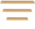Brius Set 3 rafturi plutitoare perete mdf suport metalic 30 45 60 cm, 15 cm adancime, design modern, maro (HF-0054)
