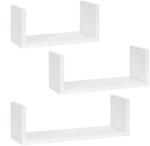 Brius Set 3 rafturi perete mdf decorative organizare 30 45 60 cm, 15 cm adancime, design modern, alb (HF-0051)