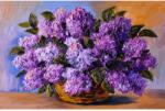 Media MÉDIA Virágok vászonkép, orgona, lila, festmény, csokor4, 45 x 30 cm (TABIMG8655)