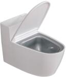 Cyrax kreatív hamutartó, WC alakú, fehér fedél, ABS és rozsdamentes acél anyag, 12, 5 x 9, 8 x 8, 4 cm, ragasztható vagy szabadon álló, fürdőszobába, hálószobába, konyhába, erkélyre, fehér (125708)