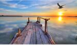 Media MÉDIA Öntapadó és mosható fali tapéta, Pontoon in sunset 2, 270 x 200 cm (FOTOTAP145)