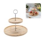 ramiz Kétszintes bambusz-fém tálaló állvány - 22 × 24 cm (MUT4642)