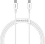 Baseus Cablu pentru incarcare si transfer de date Baseus Superior, 2x USB Type-C, 100W, 1m, Alb