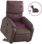 vidaXL elektromos barna műbőr felállást segítő dönthető masszázsfotel (3204909) (3204909)