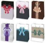  Színes Elegant Bow papír ajándéktasak, ajándékzacskó 23x32x11 cm (PKK769701)
