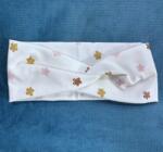  Pamut csavart rugalmas fejpánt - Ecrü pasztell virágok