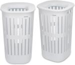 Brabantia Collect-It Laundry Basket Set of 2, magasított szennyestartó kosár szett levehető Quick-Drop fedővel, 2db-os, 55L, szellőző test, újrahasznosított műanyag, fehér - 247880 (247880)