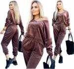 Awanti Csokoládé velúr női pulóver nadrág szett L XL Ella