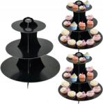 PartyOn Patera Papír Állvány Sütemény Muffin Fekete Születésnapi Party (P0015)