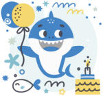  Happy Birthday Blue Shark szalvéta 20 db-os 33x33 cm (PKK772633) - eking