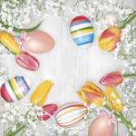  Húsvét Striped Eggs szalvéta 20 db-os 33x33 cm (PKK771094) - eking