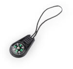 Dodaco Breloc cu busola si snur, accesoriu drumetii camping orientare, compact si usor, negru, 13 cm