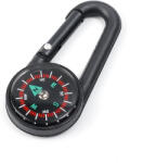 Dodaco Breloc cu busola si carabina, accesoriu orientare camping drumetii, plastic rezistent, negru, 7 cm