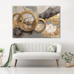 DUBLEZ Tablou abstract de lux - Inele aurii