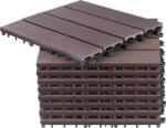 Strend Pro Garden Set dale pentru terasa cu efect lemn WPC, 31x31 cm, 9 piese, maro-gri (255640)