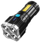  Lanterna tactica reîncarcabila USB cu 4 LED + COB lateral, 1000 lm, IPX6 (250226-12)