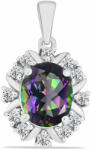  Ezüst Medál Brazil Misztikus Zöld Kvarccal és Fehér Topázzal, Y63340