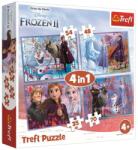 Trefl Puzzle Trefl 4 in 1, Frozen II, Calatorie catre necunoscut, 207 piese Puzzle
