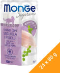 Monge Supreme Steril Alutasakos Macskaeledel (Tonhal, Nyelvhal és Borsó) - 24x80 g