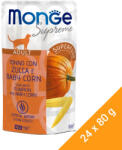 Monge Supreme Adult Alutasakos Macskaeledel (Tonhal, Sütőtök és Bébi Kukorica) - 24x80 g