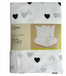 Livarno Valentin napi pamut Valentin napi ágyneműhuzat 220x200 szív Fekete szívecskék