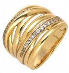 Xuping Gyűrű modern arany dupla sor cirkónia acél r 24 Lux (46645)