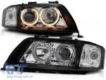  Tuning headlight set with halogen angel eyes suitable for Audi A6 C5 06.2001-05.2004 sedan/wagon, left and right (ABAUHX6010351)