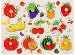  Puzzle incastru din lemn cu butoni - fructe (101000)