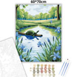  Teknős pihenő - számfestő készlet - 60×70 cm (Keretre feszítve)