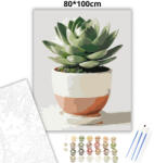  Pozsgás szobanövény - számfestő készlet - 80×100 cm (Keret nélkül)