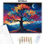  Álomszerű színes fa - számfestő készlet - 50×60 cm (Keret nélkül)